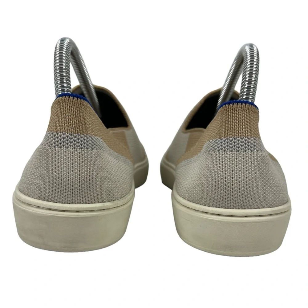 Rothys Womens 8.5 Shoes Birch Stripe Slip On Sneakers Knit Beige Casual Fashion